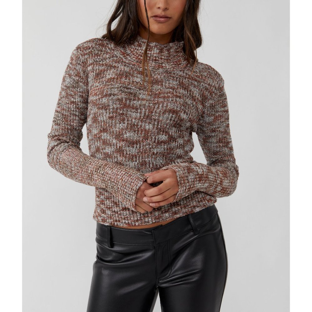 Free People Blair Spacedye Knit Turtleneck Sweater